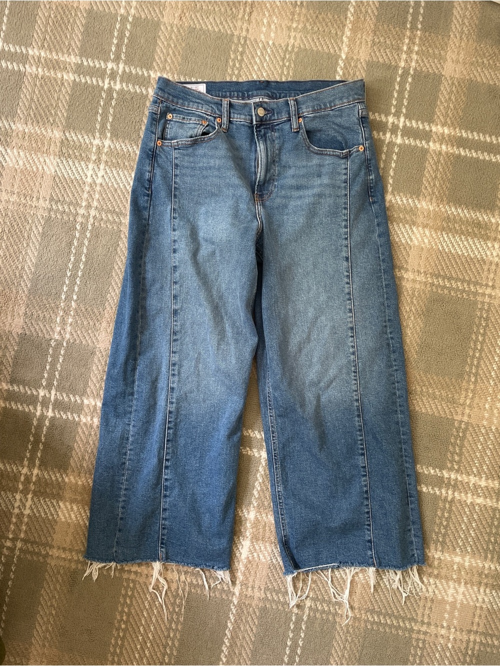 GAP high rise stride ankle wide leg barrel jeans 12/31